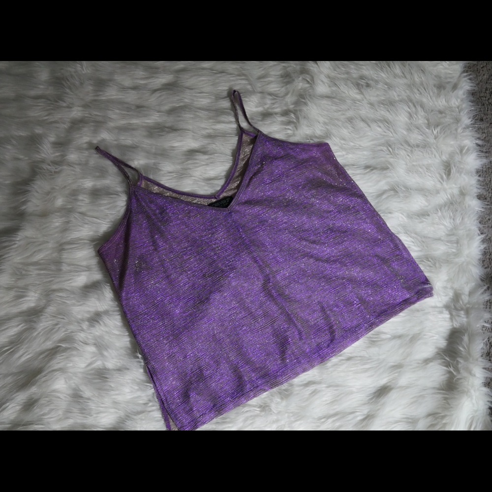 Sheer purple tank top